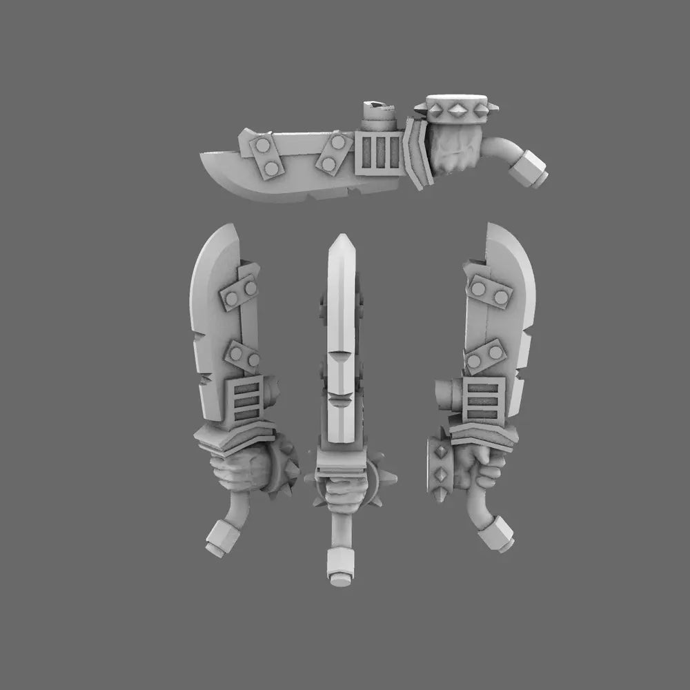 Space Orcs Machetes LEFT X 10 BW Terrain & Forge