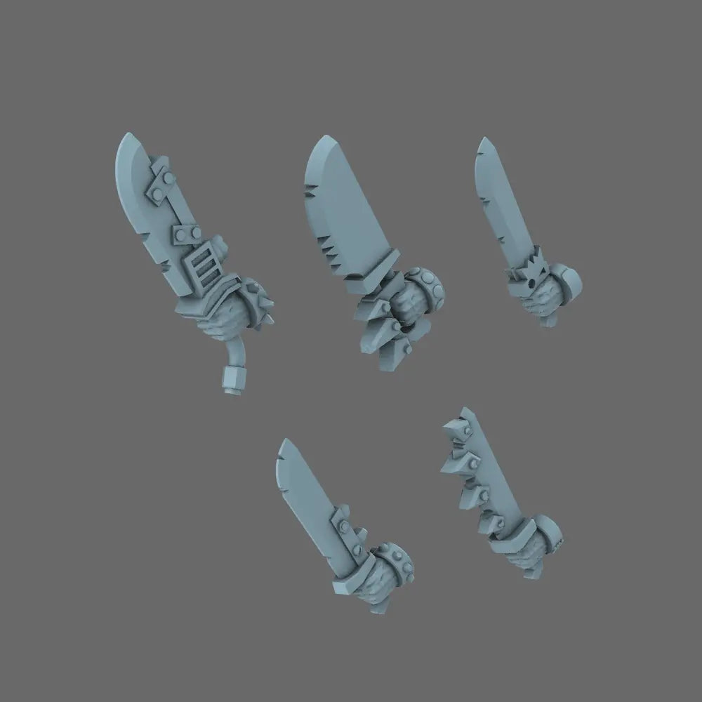 Space Orcs Machetes LEFT X 10 BW Terrain & Forge
