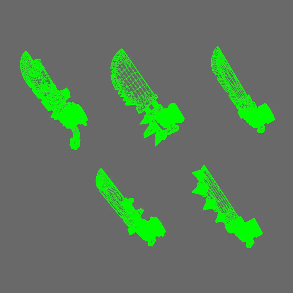 Space Orcs Machetes LEFT X 10 BW Terrain & Forge