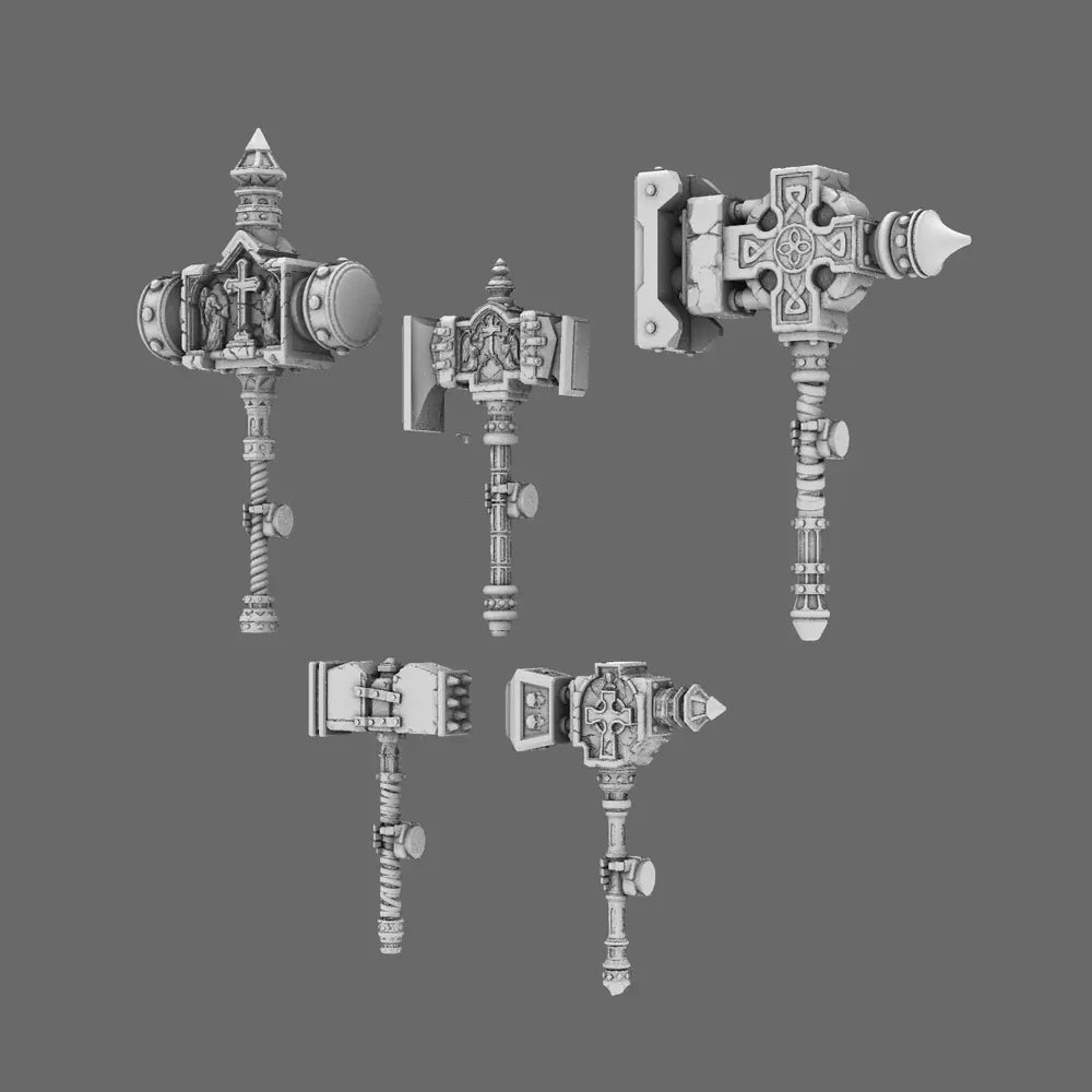 Pumpkin Lords Tombstone Mega Hammers RIGHT X 5 BW Terrain & Forge
