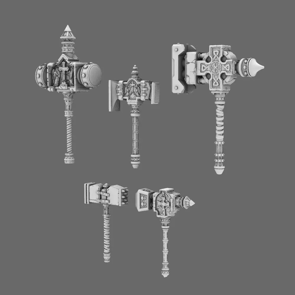 Pumpkin Lords Tombstone Mega Hammers NOHAND X 5 BW Terrain & Forge