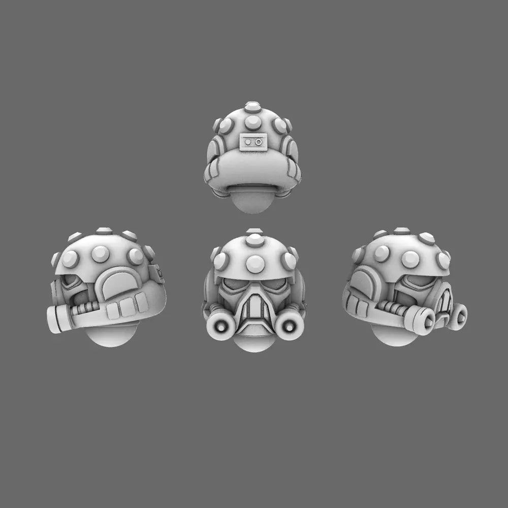 Space Knights V5 Defiance Helmets X 10 BW Terrain & Forge