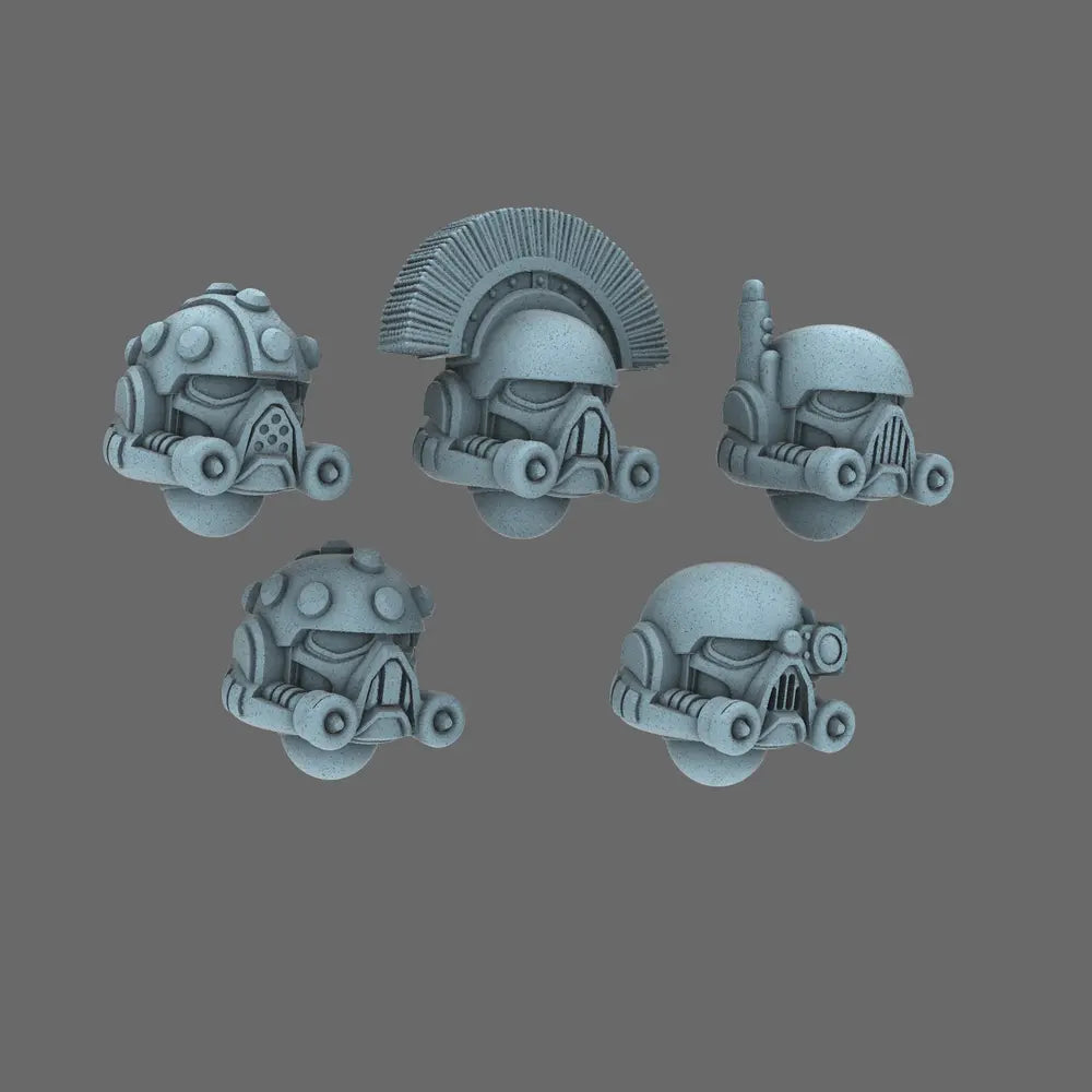 Space Knights V5 Defiance Helmets X 10 BW Terrain & Forge