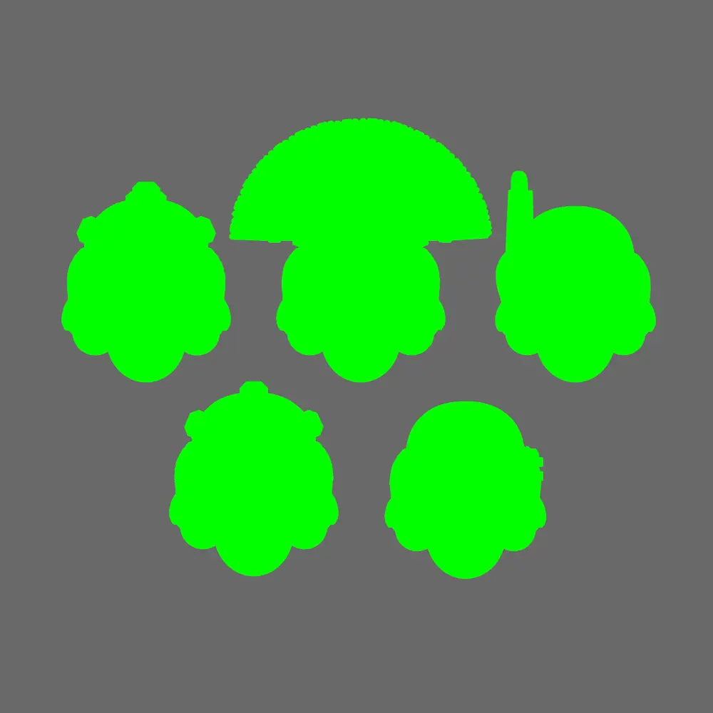 Space Knights V5 Defiance Helmets X 10 BW Terrain & Forge