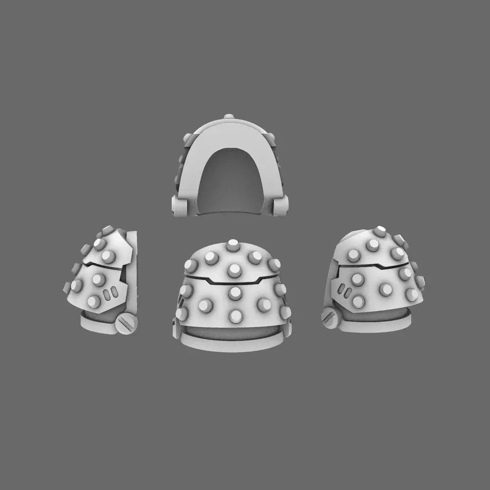 Space Knights V5 Defiance Studded Shoulder Pads Type A X 10 BW Terrain & Forge