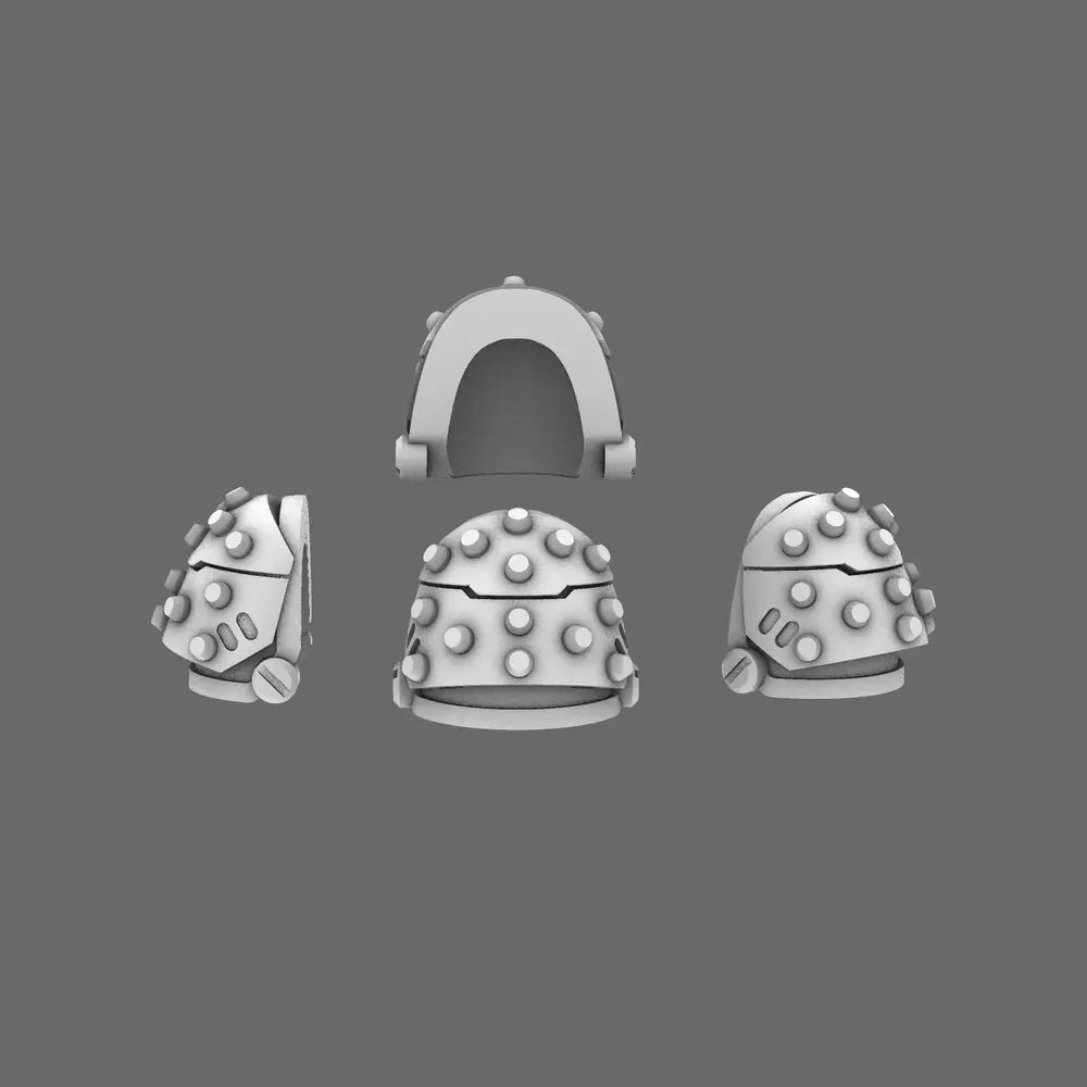 Space Knights V5 Defiance Studded Shoulder Pads Type B X 10 BW Terrain & Forge