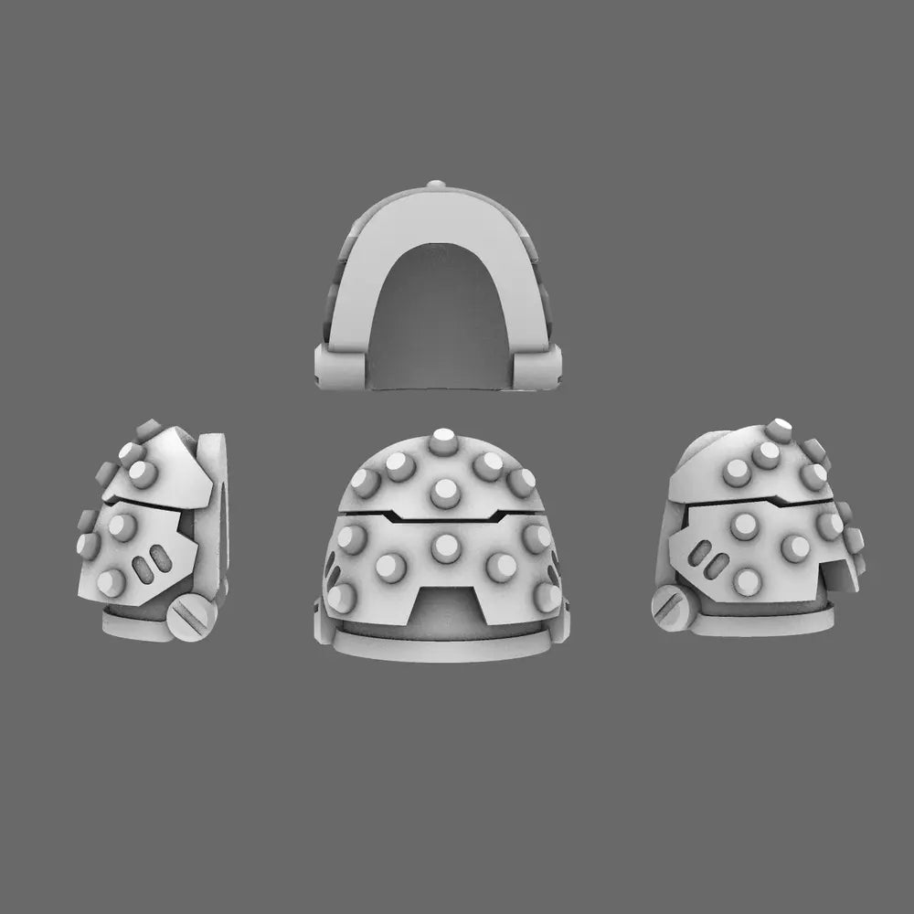 Space Knights V5 Defiance Studded Shoulder Pads Type C X 10 BW Terrain & Forge