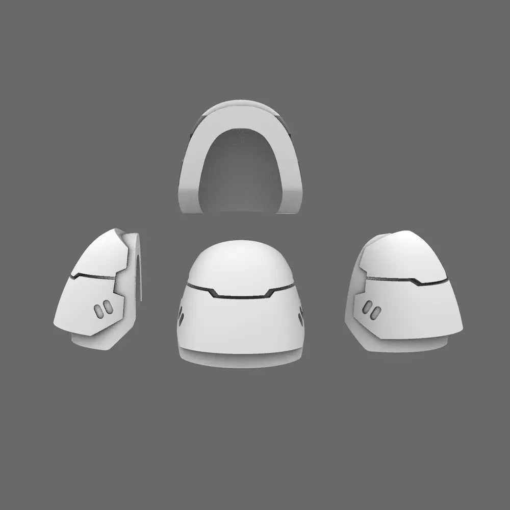 Space Knights V6 Stroud Smooth Shoulder Pad Type A X 10 BW Terrain & Forge