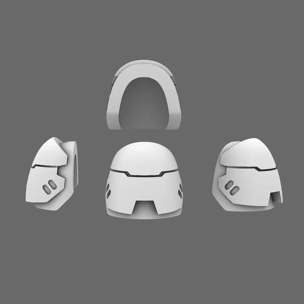 Space Knights V6 Stroud Smooth Shoulder Pad Type C X 10 BW Terrain & Forge
