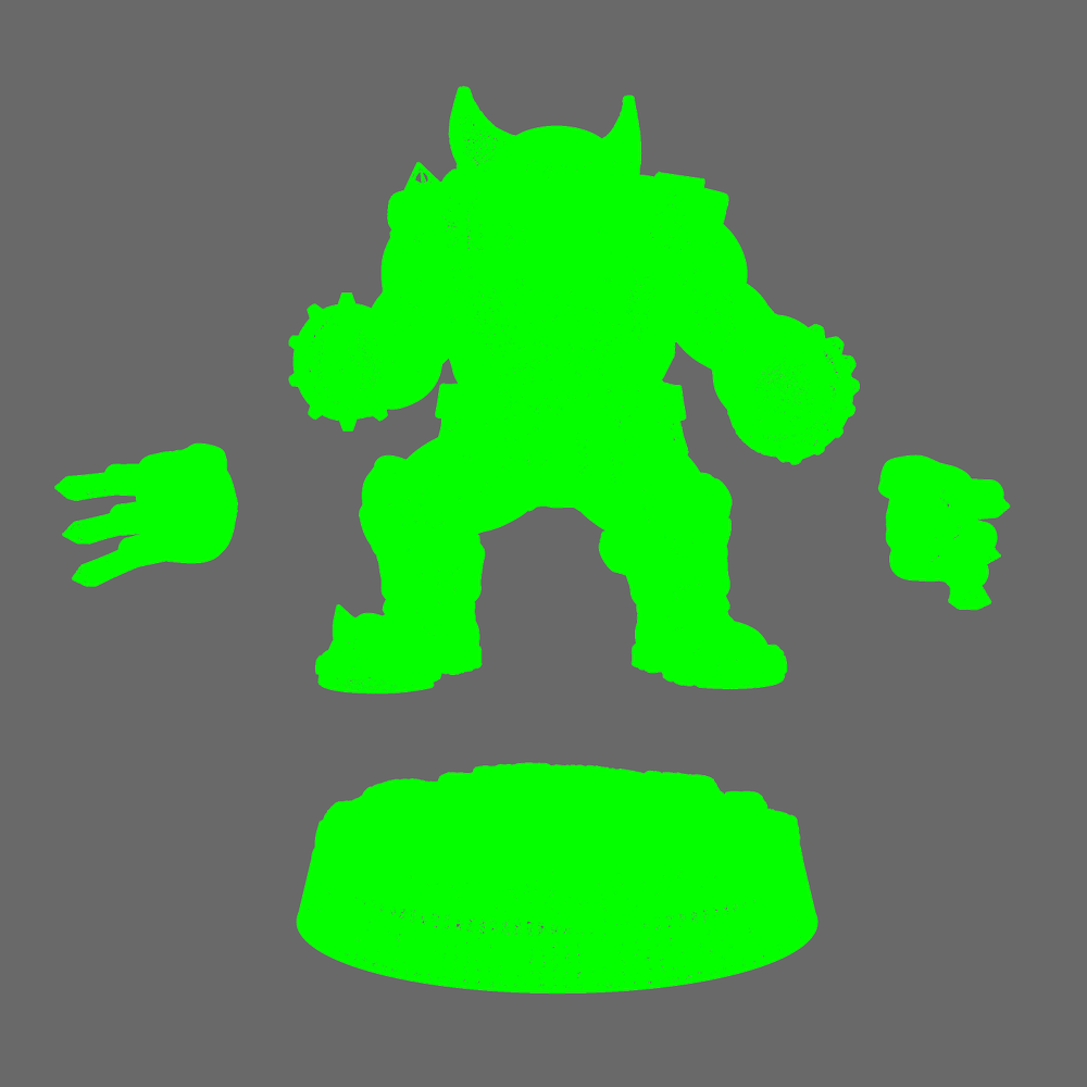 Logg'n Ironclaw STL file wireframe render for 3D printing