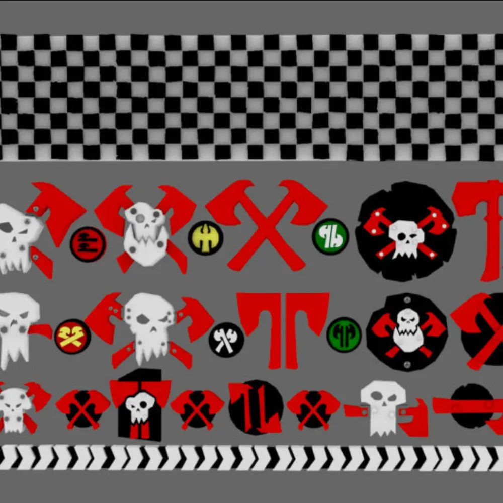 Space Orcs Hatchet Orcs Clan Symbols BW Terrain & Forge