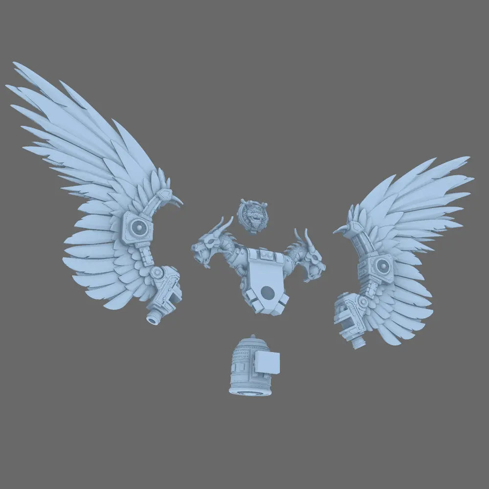 Cyber Samurai Dragon King Jetpack BW Terrain & Forge