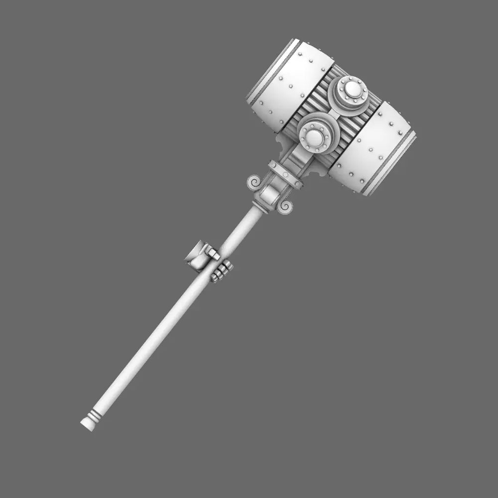 Cyber Samurai Power Warhammer Left Hand BW Terrain & Forge