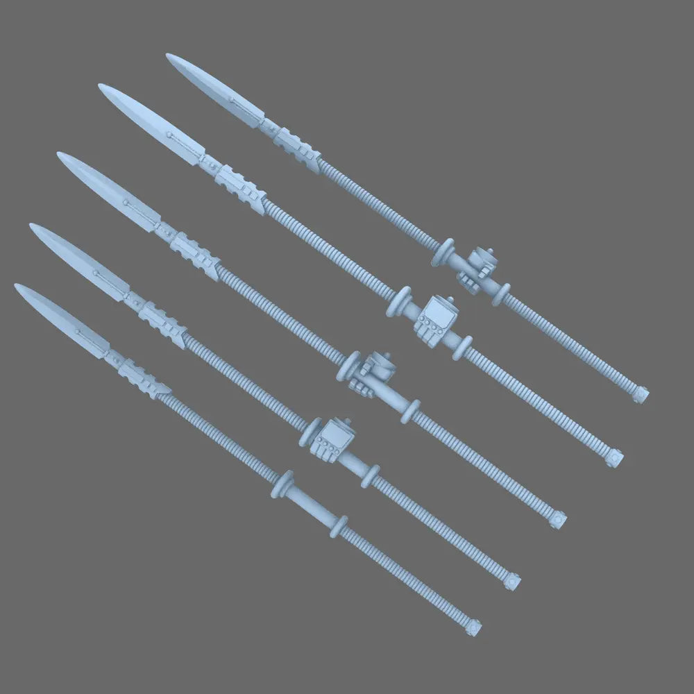Cyber Samurai Yari Spears RIGHT BW Terrain & Forge