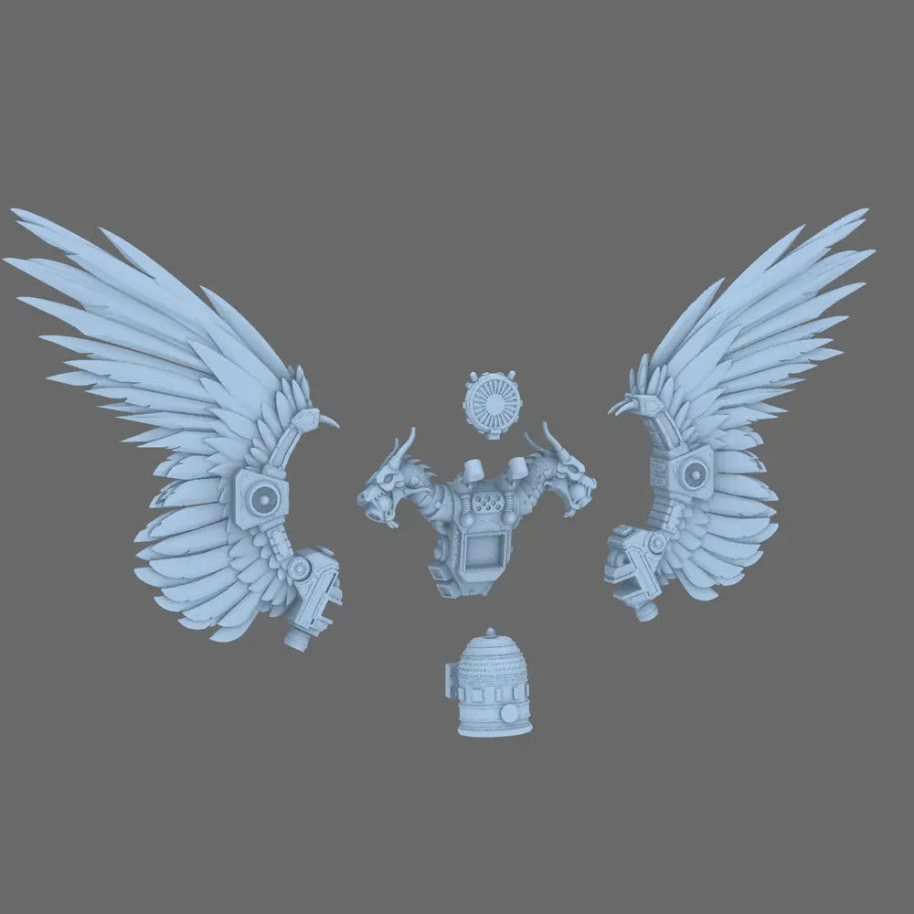 Cyber Samurai Dragon King Jetpack BW Terrain & Forge