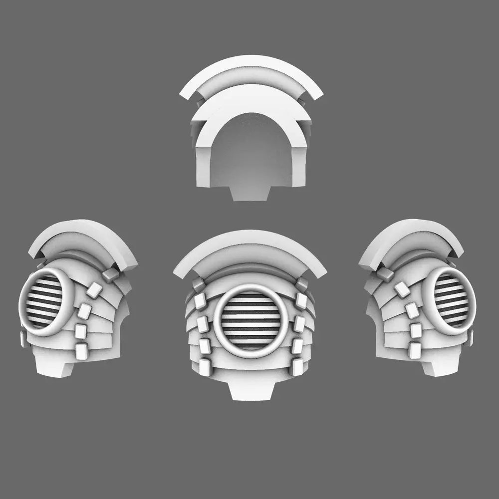 Cyber Samurai T6 Bushi Shoulder Pads Type A BW Terrain & Forge