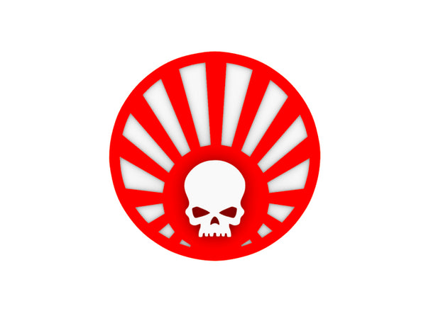 Cyber Samurai Rising Death Sun Clan Flat Symbol X 3d printed