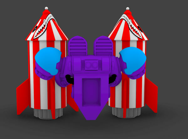 Death Jester v7 Circus Rocket Jetpack 3d printed