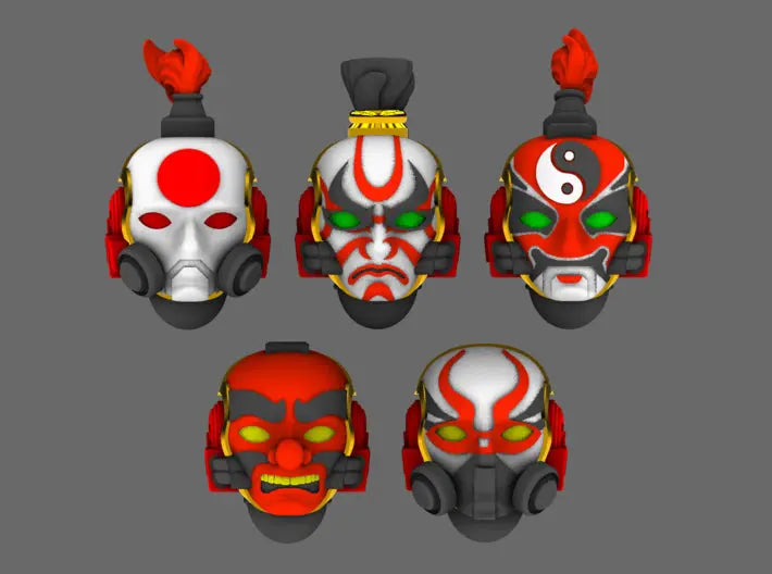 Red Ronin V10 Primus Kabuki Helmets x10 3d printed