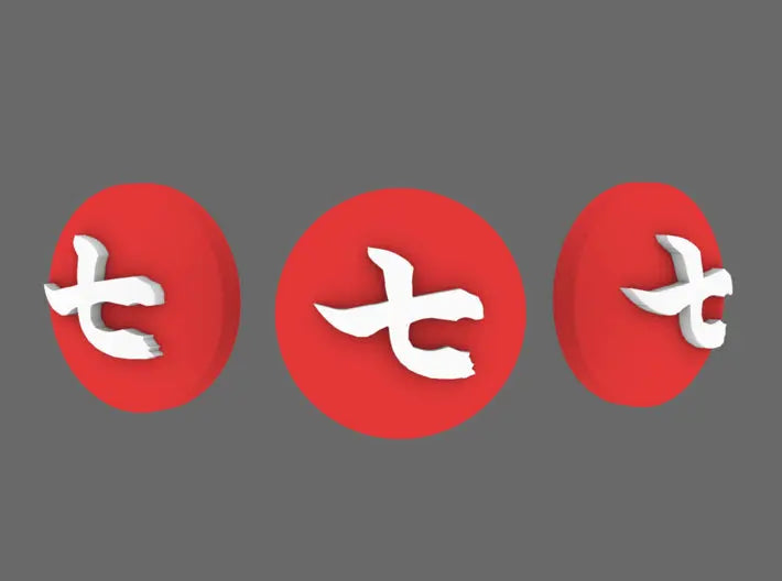Red Ronin Tiny Symbols - Shichi‏‏‎‏‏‎ (3mm) X 20 3d printed