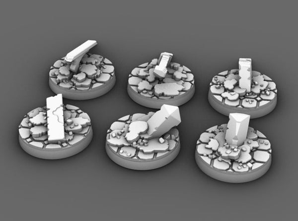 High Ground Ruins 25mm Round X 6 3d printed