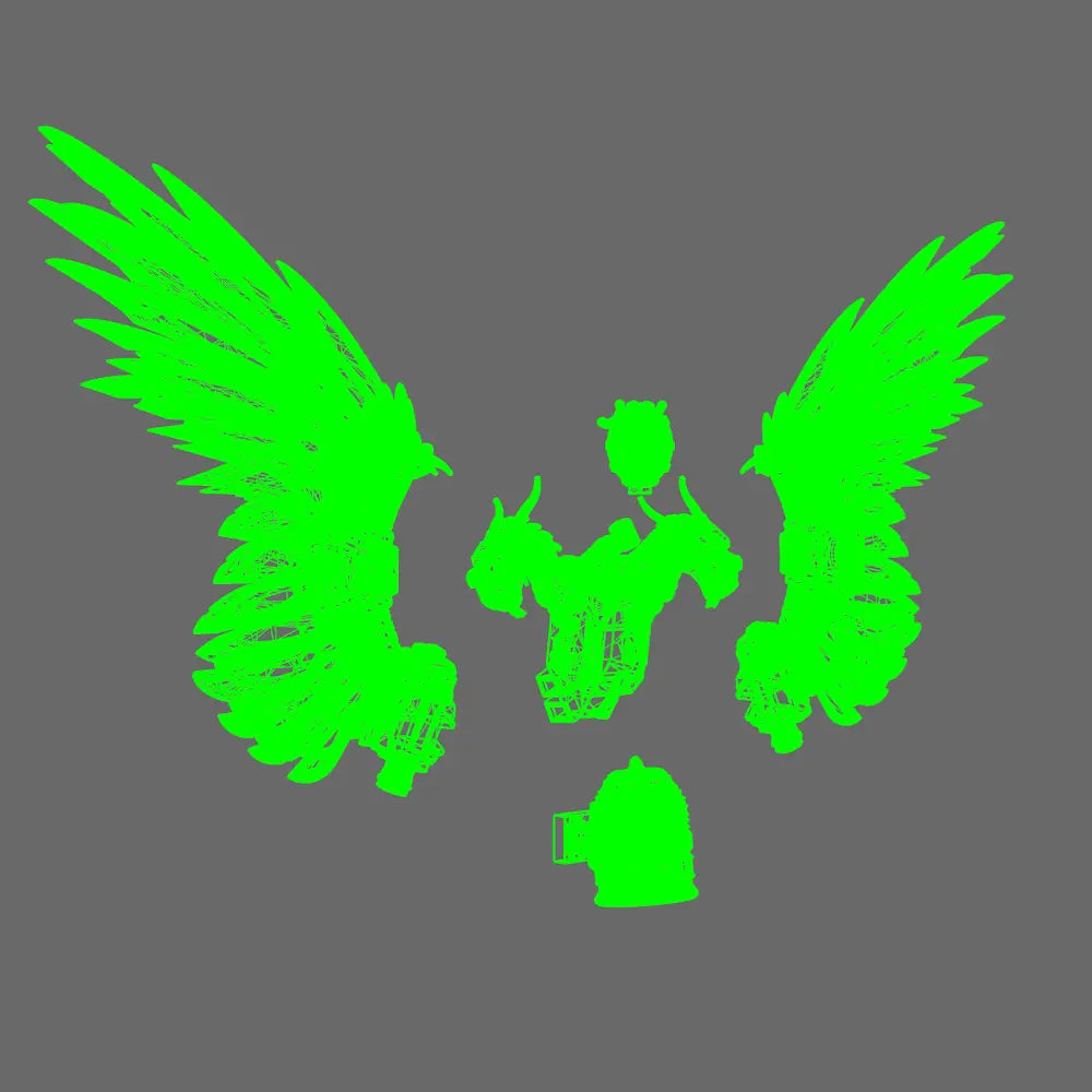 Cyber Samurai Dragon King Jetpack BW Terrain & Forge