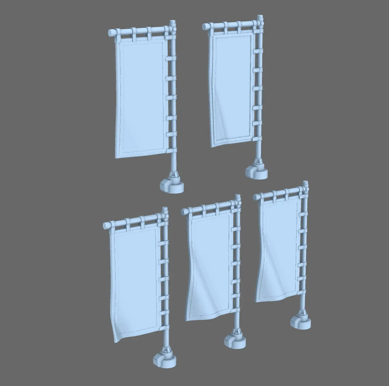 Cyber Samurai Large Back Banner - Sashimono x5 BW Terrain & Forge