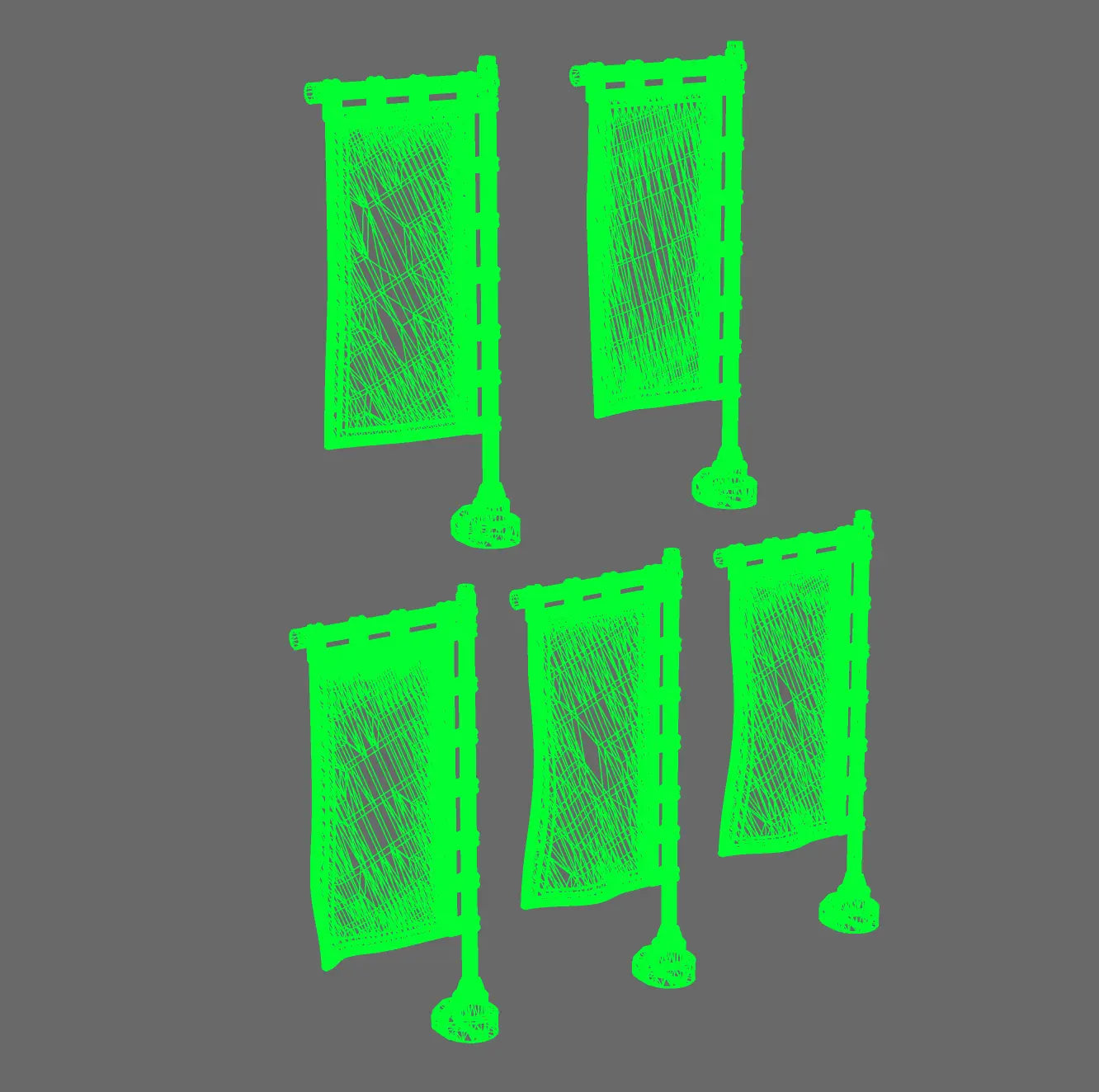 Cyber Samurai Large Back Banner - Sashimono x5 BW Terrain & Forge