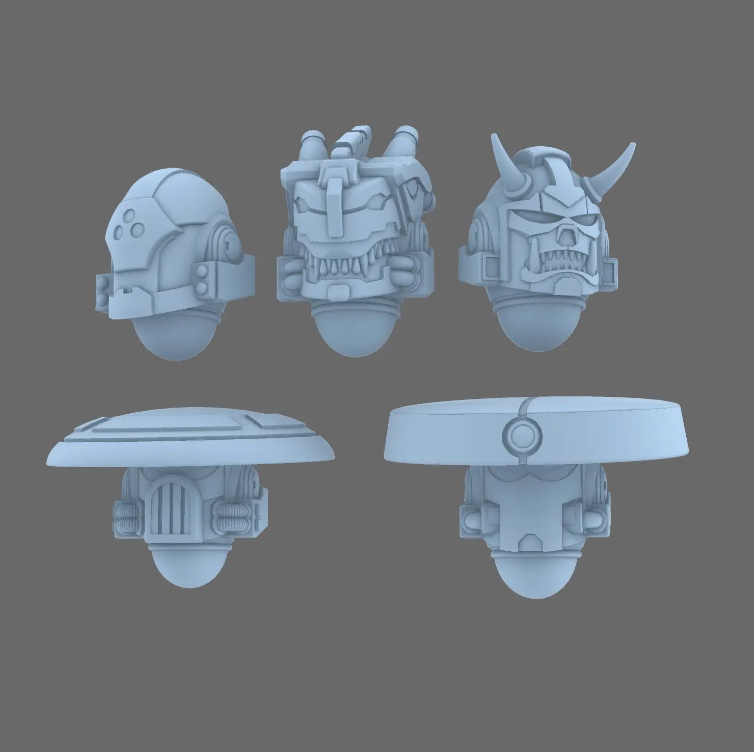 Rising Death Clan V10 Veteran Helmet Set BW Terrain & Forge