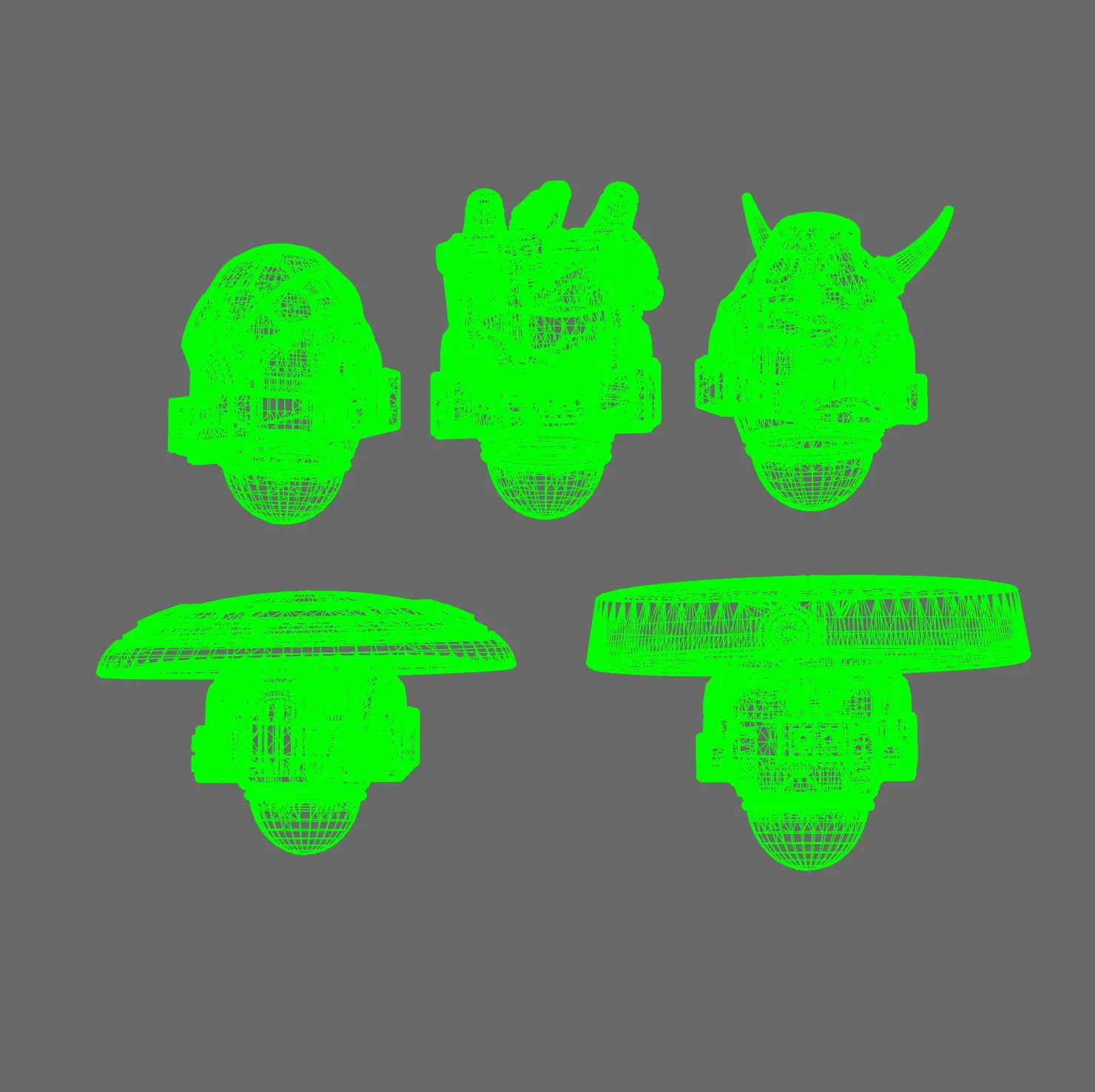 Rising Death Clan V10 Veteran Helmet Set BW Terrain & Forge