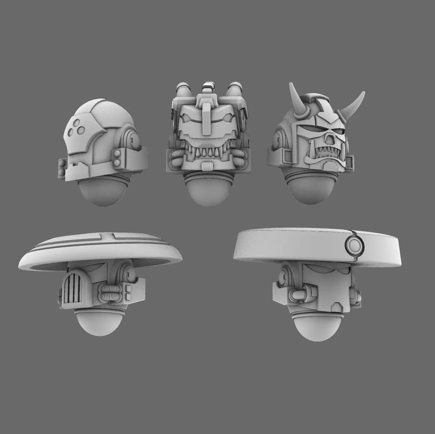 Rising Death Clan V10 Veteran Helmet Set BW Terrain & Forge
