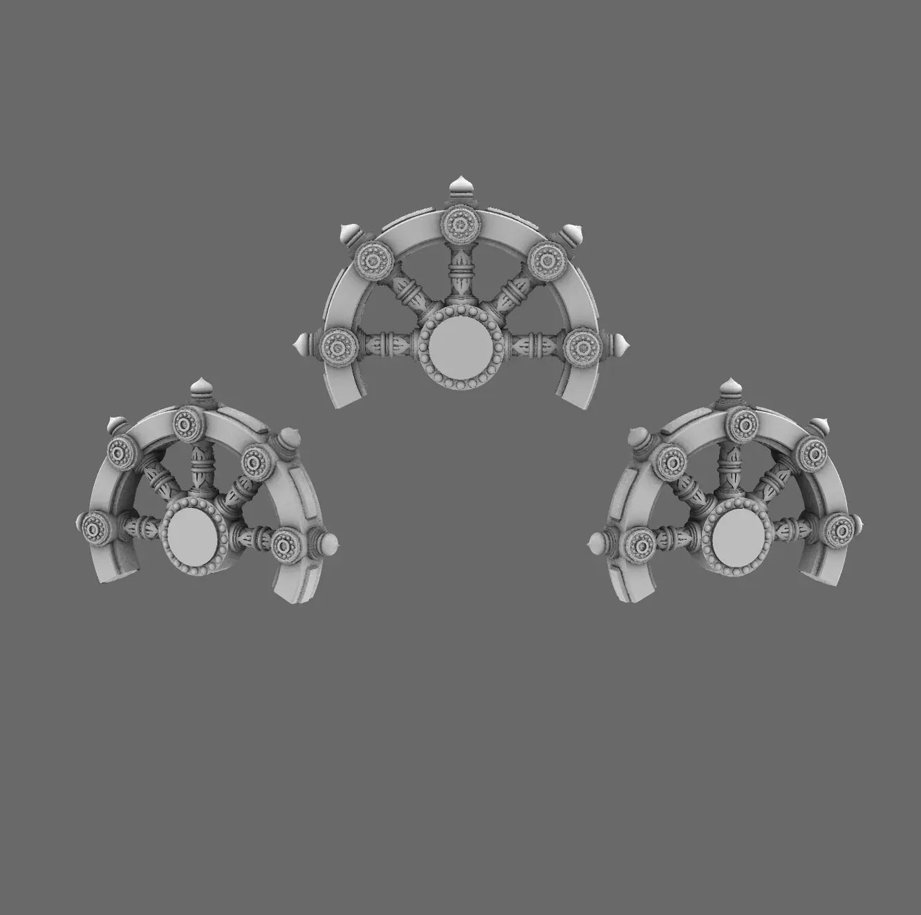 Cyber Samurai Iron Halo Dharma Wheel BW Terrain & Forge