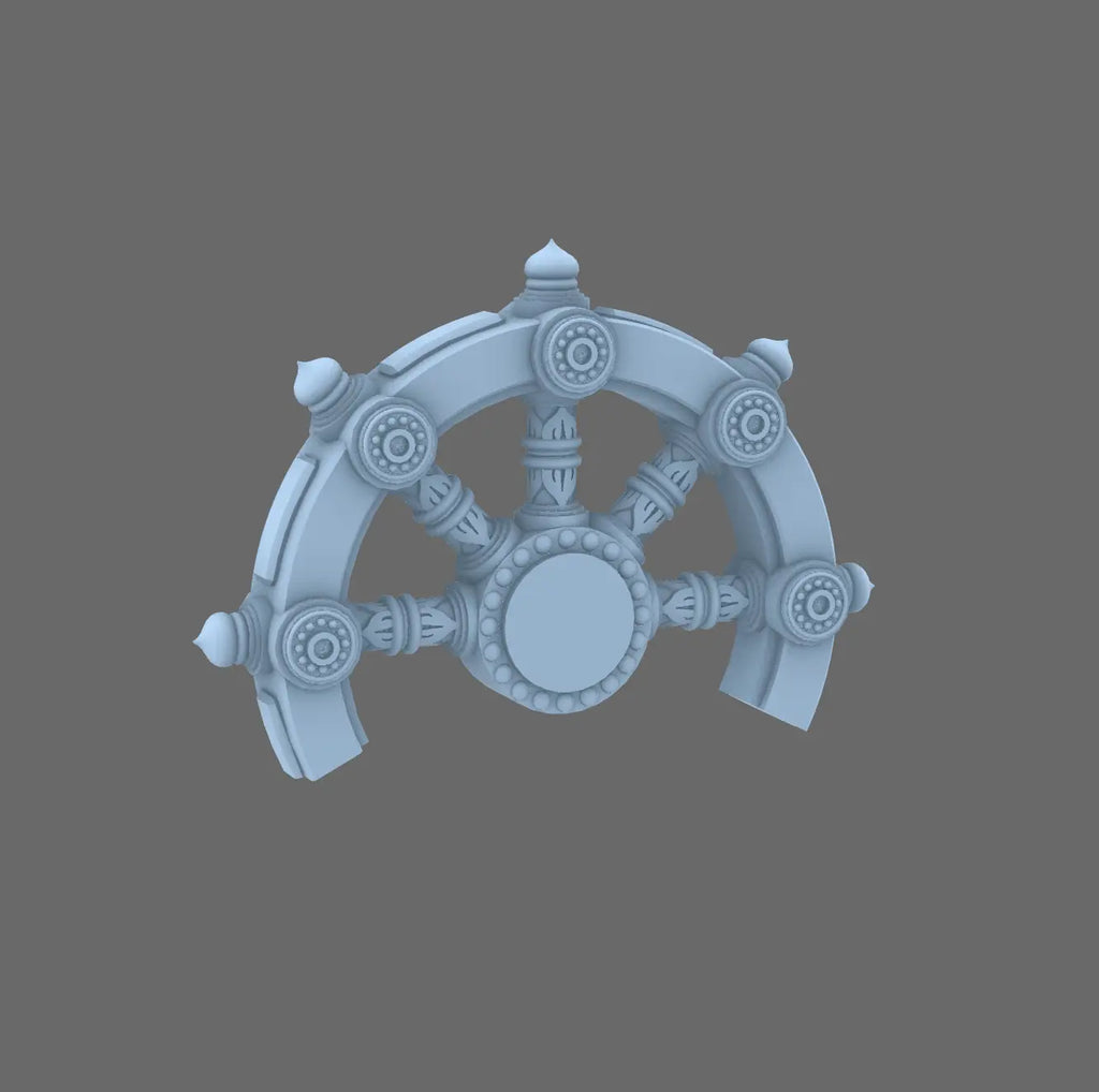 Cyber Samurai Iron Halo Dharma Wheel BW Terrain & Forge