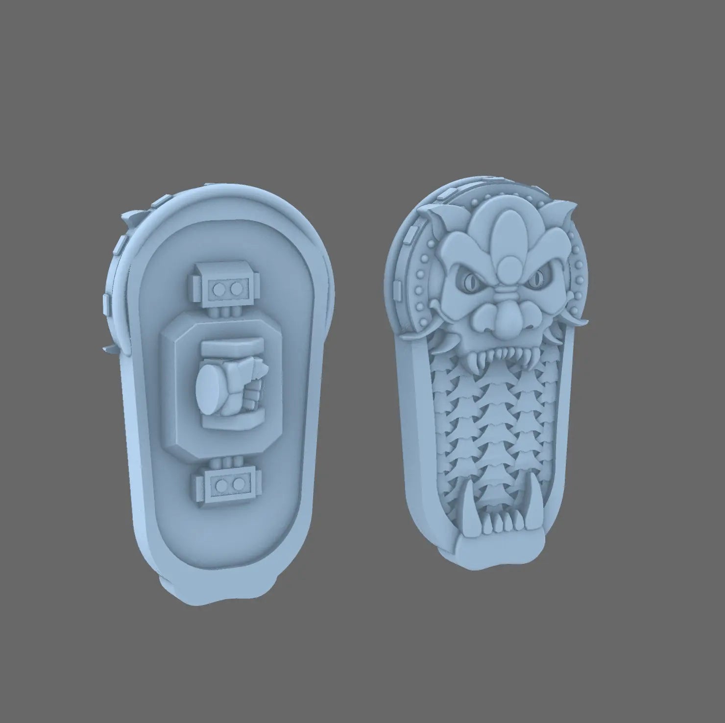 Cyber Samurai Oni Style Mega Shield LEFT BW Terrain & Forge