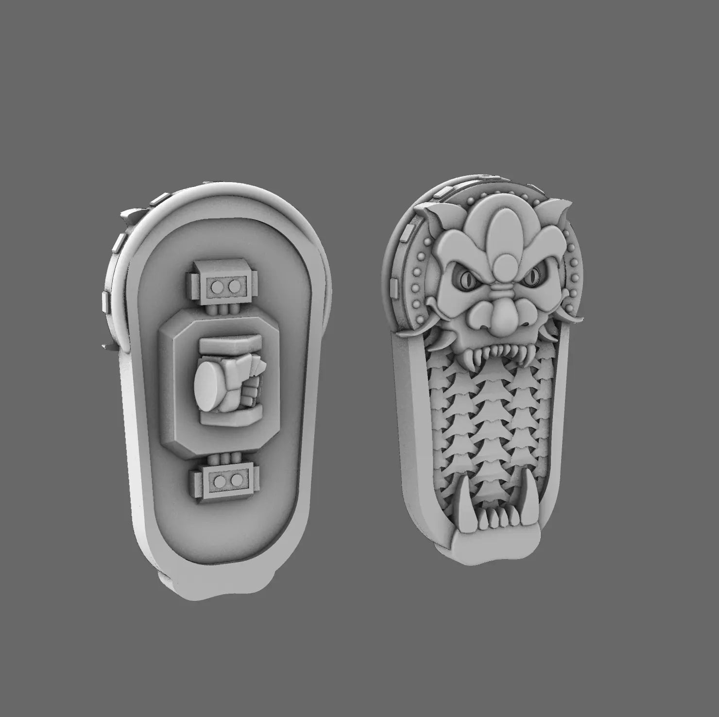 Cyber Samurai Oni Style Mega Shield LEFT BW Terrain & Forge