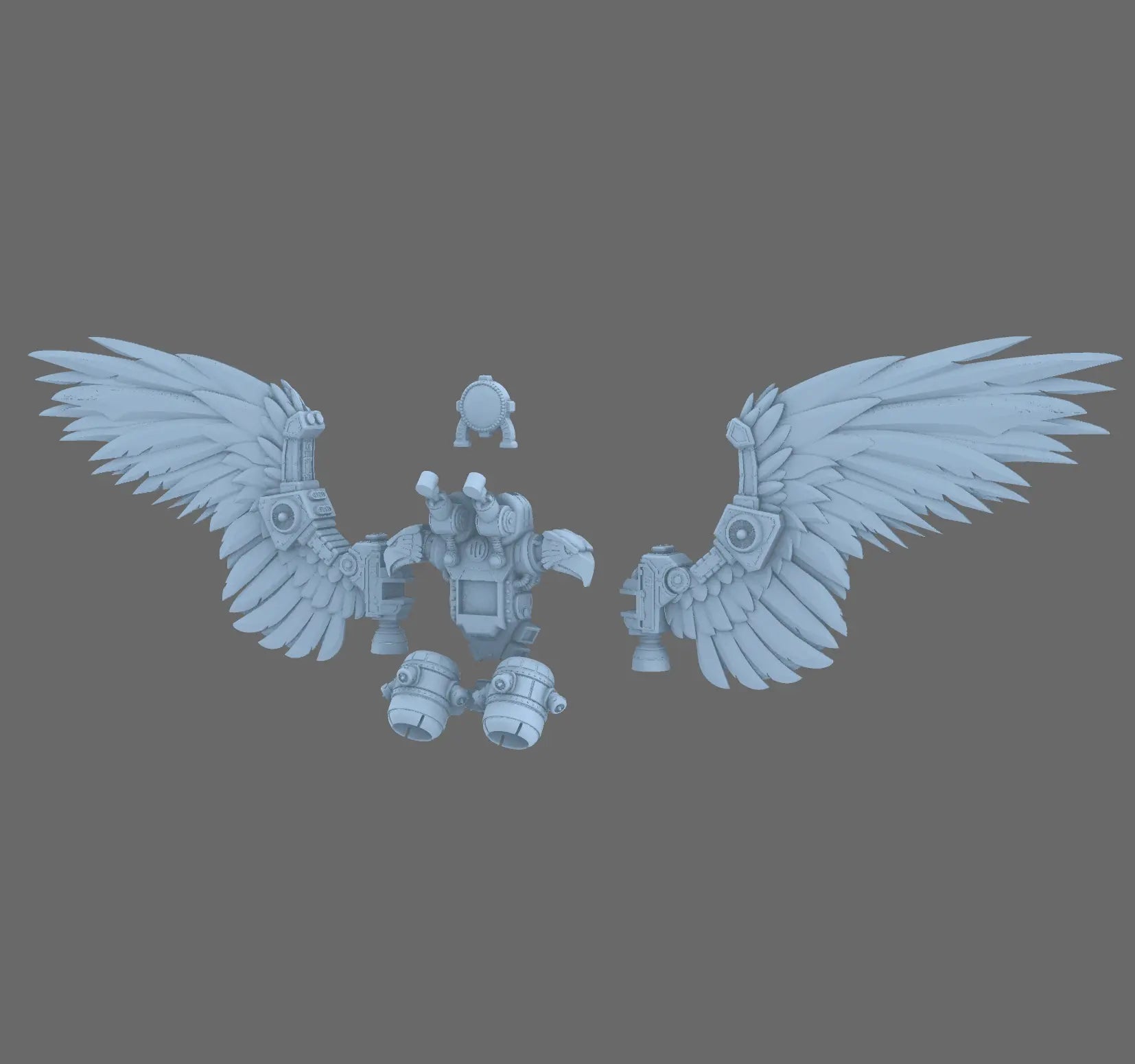 Space Knights V7 Imperial Eagle Winged Jetpack BW Terrain & Forge
