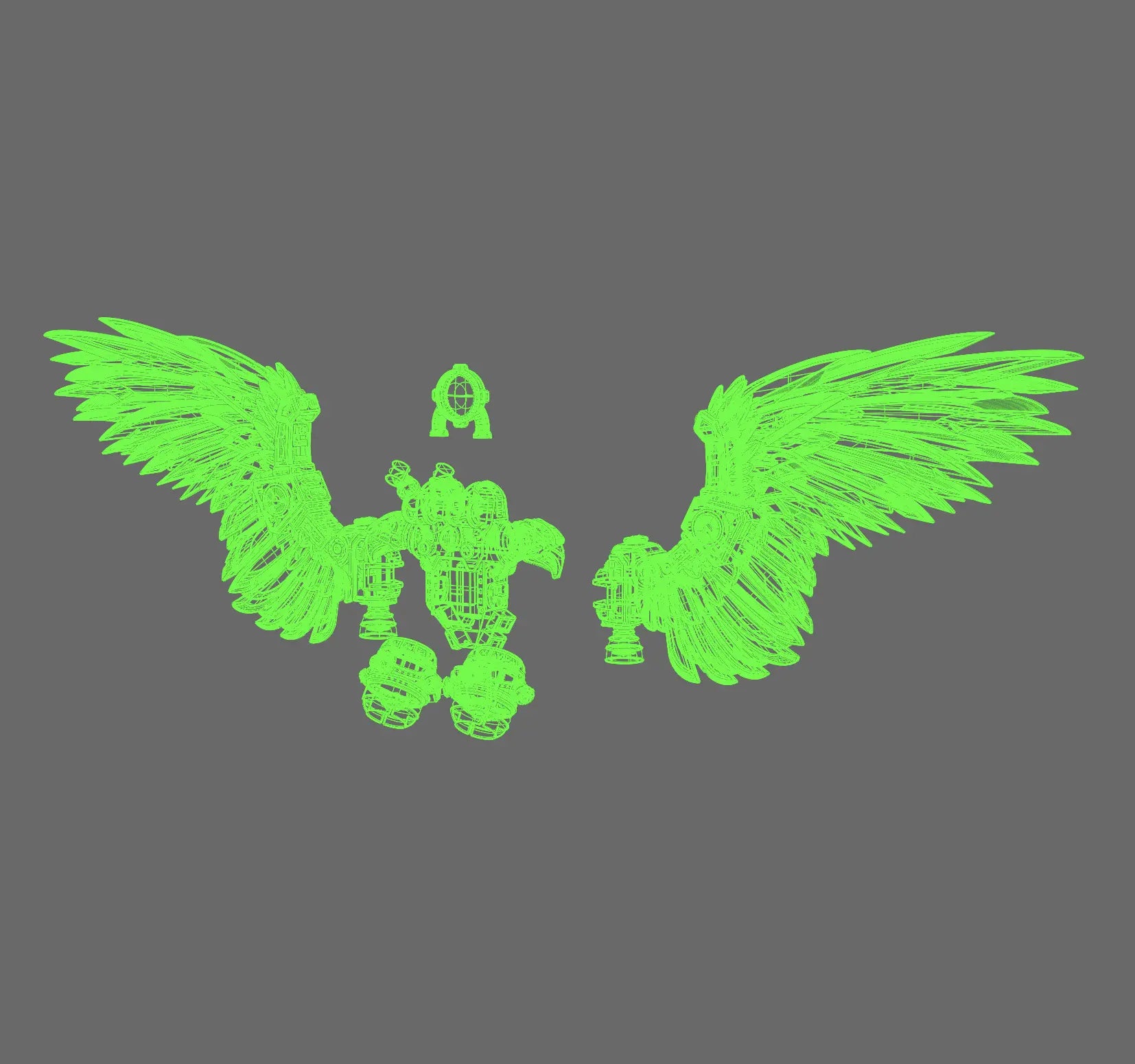 Space Knights V7 Imperial Eagle Winged Jetpack BW Terrain & Forge