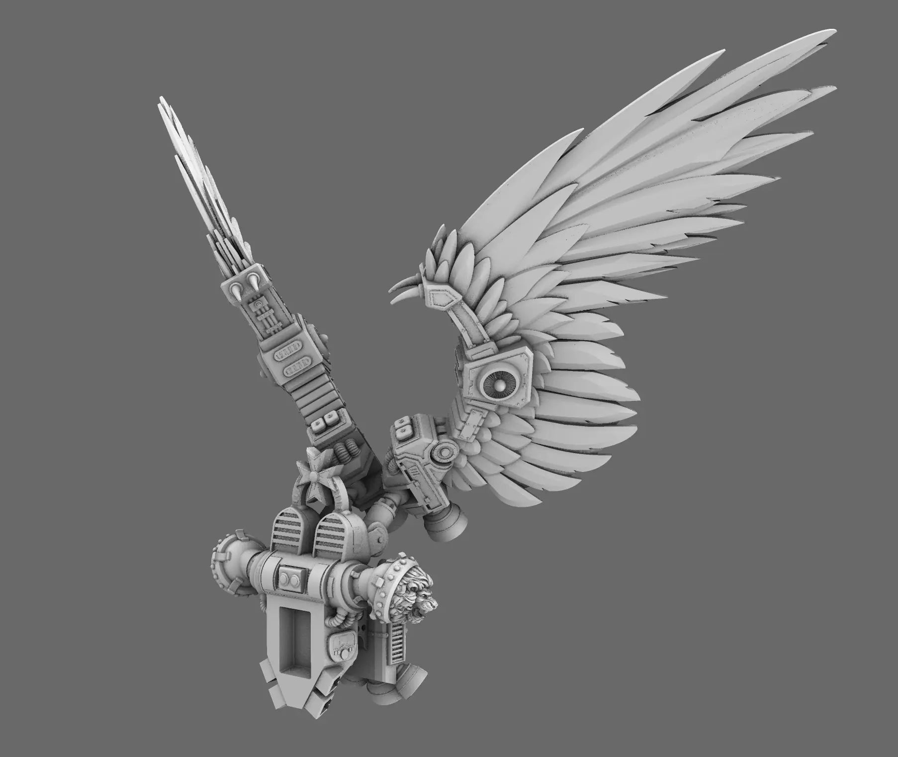 Galactic Lions V7 Winged Lion Jetpack BW Terrain & Forge