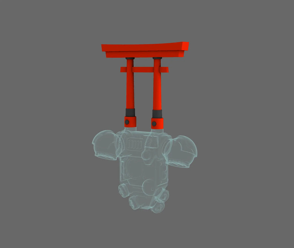 Cyber Samurai Back Pack Addon Shinto Arch A BW Terrain & Forge