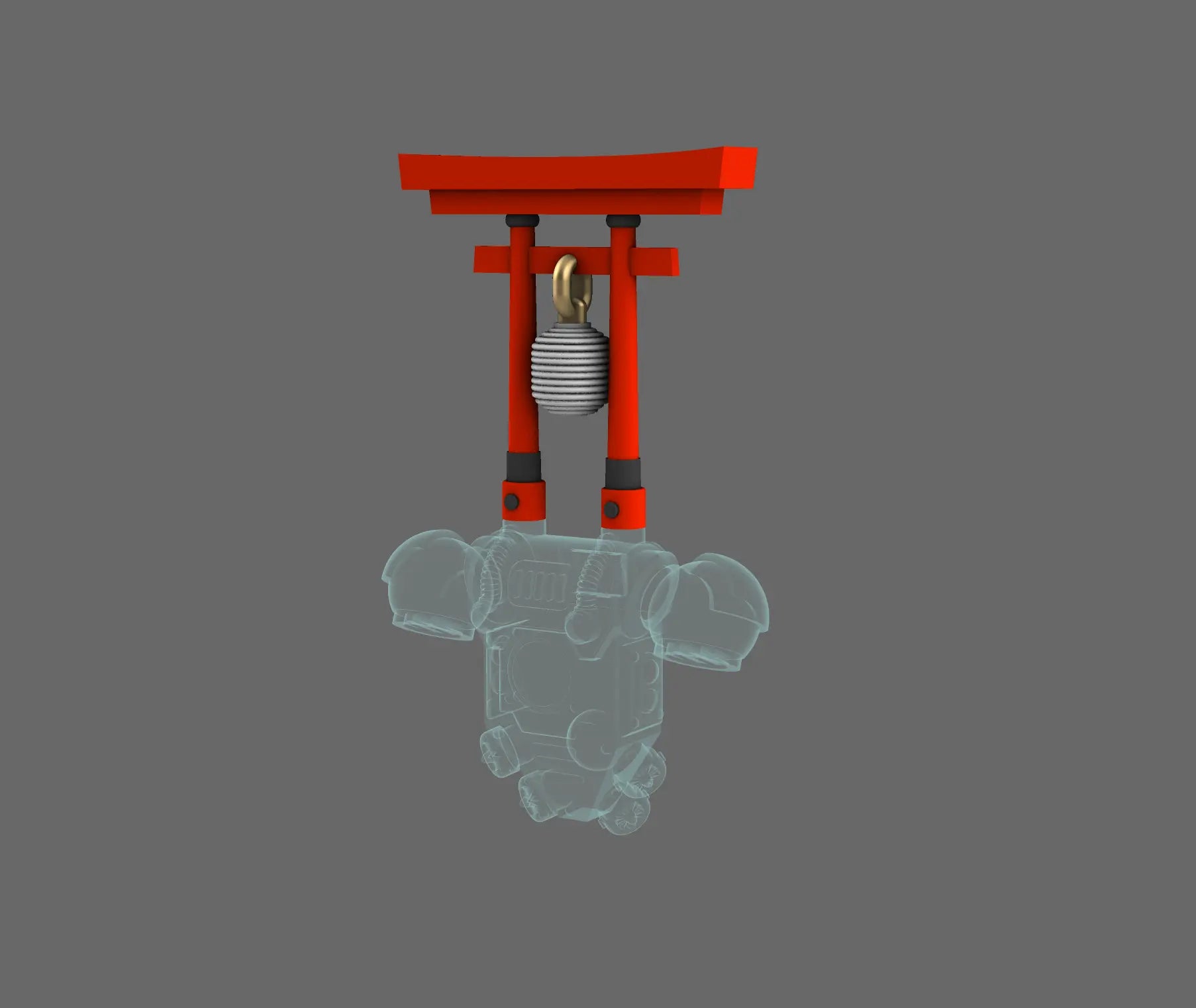 Cyber Samurai Back Pack Addon Shinto Arch C BW Terrain & Forge