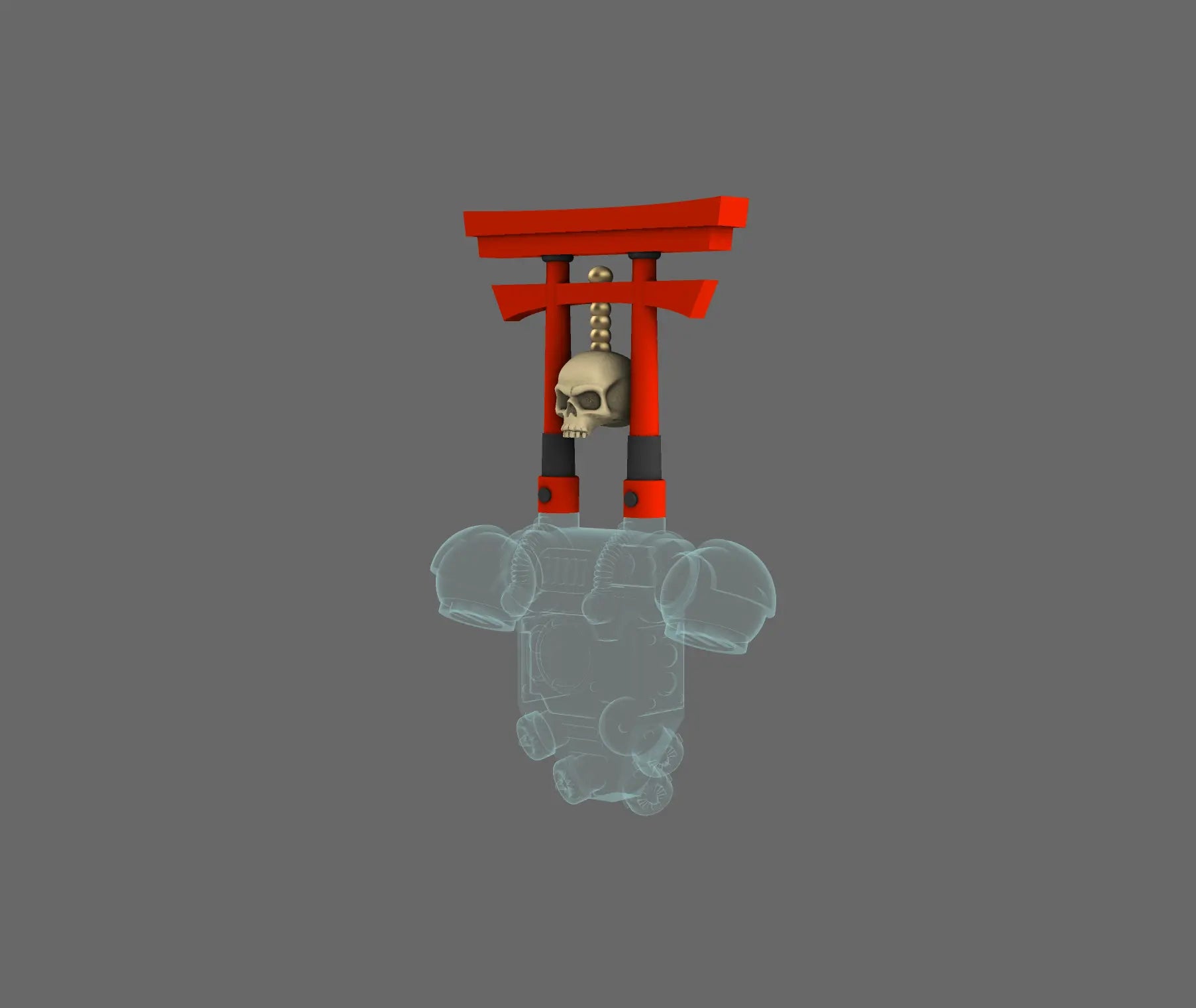Cyber Samurai Back Pack Addon Shinto Arch D BW Terrain & Forge
