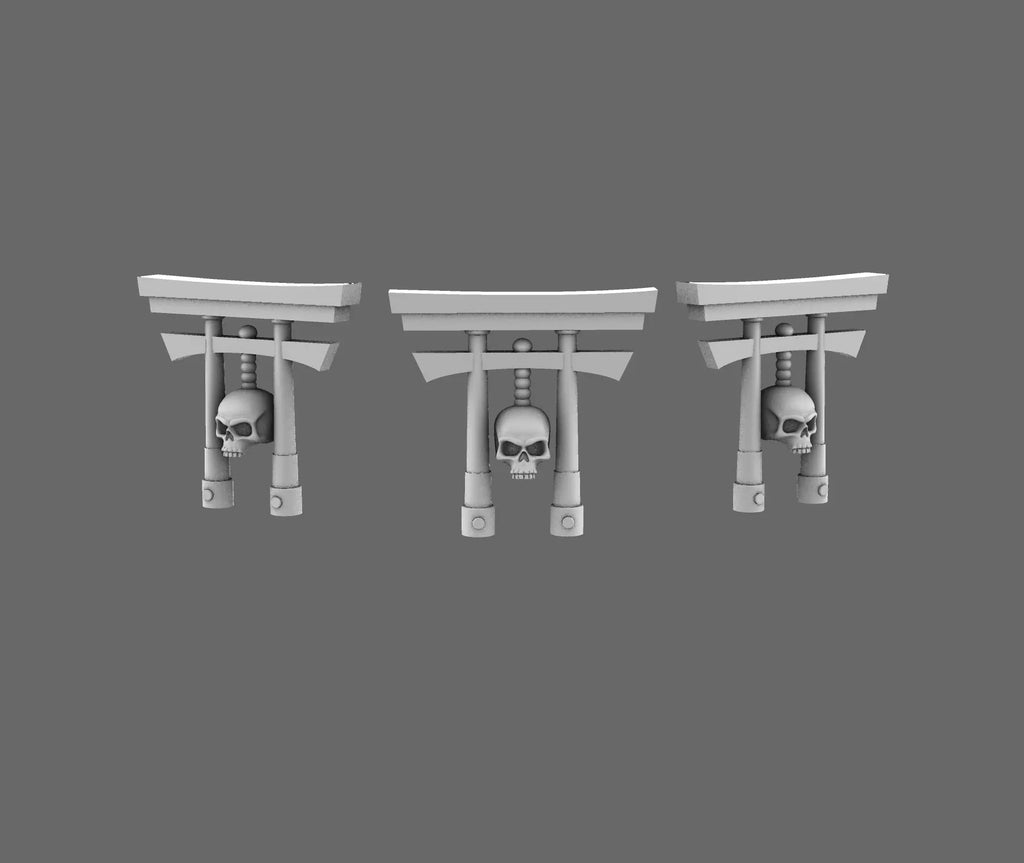 Cyber Samurai Back Pack Addon Shinto Arch D BW Terrain & Forge