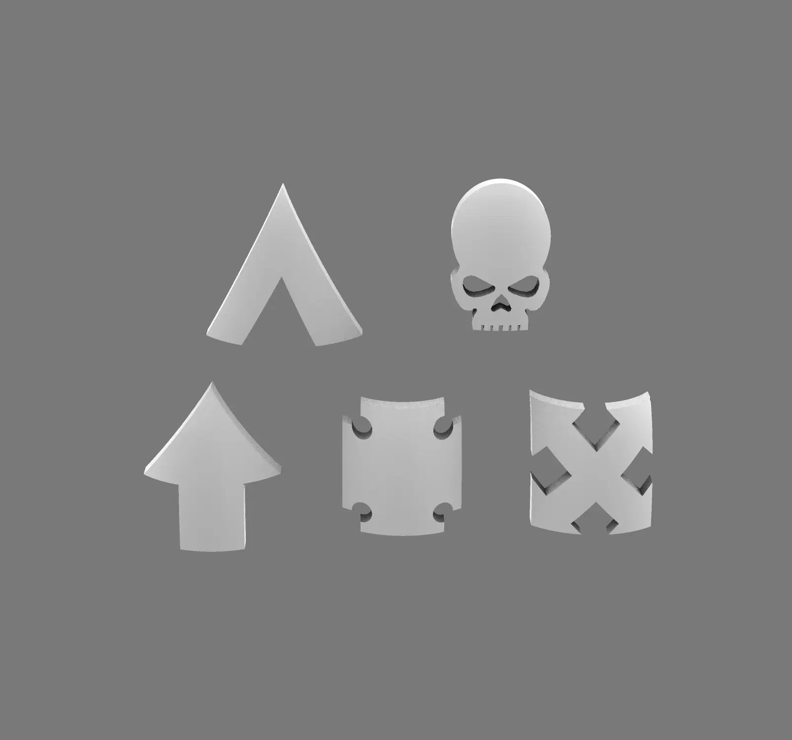 Space Knights Assorted Squad Shoulder Symbols (STL Format) BW Terrain & Forge