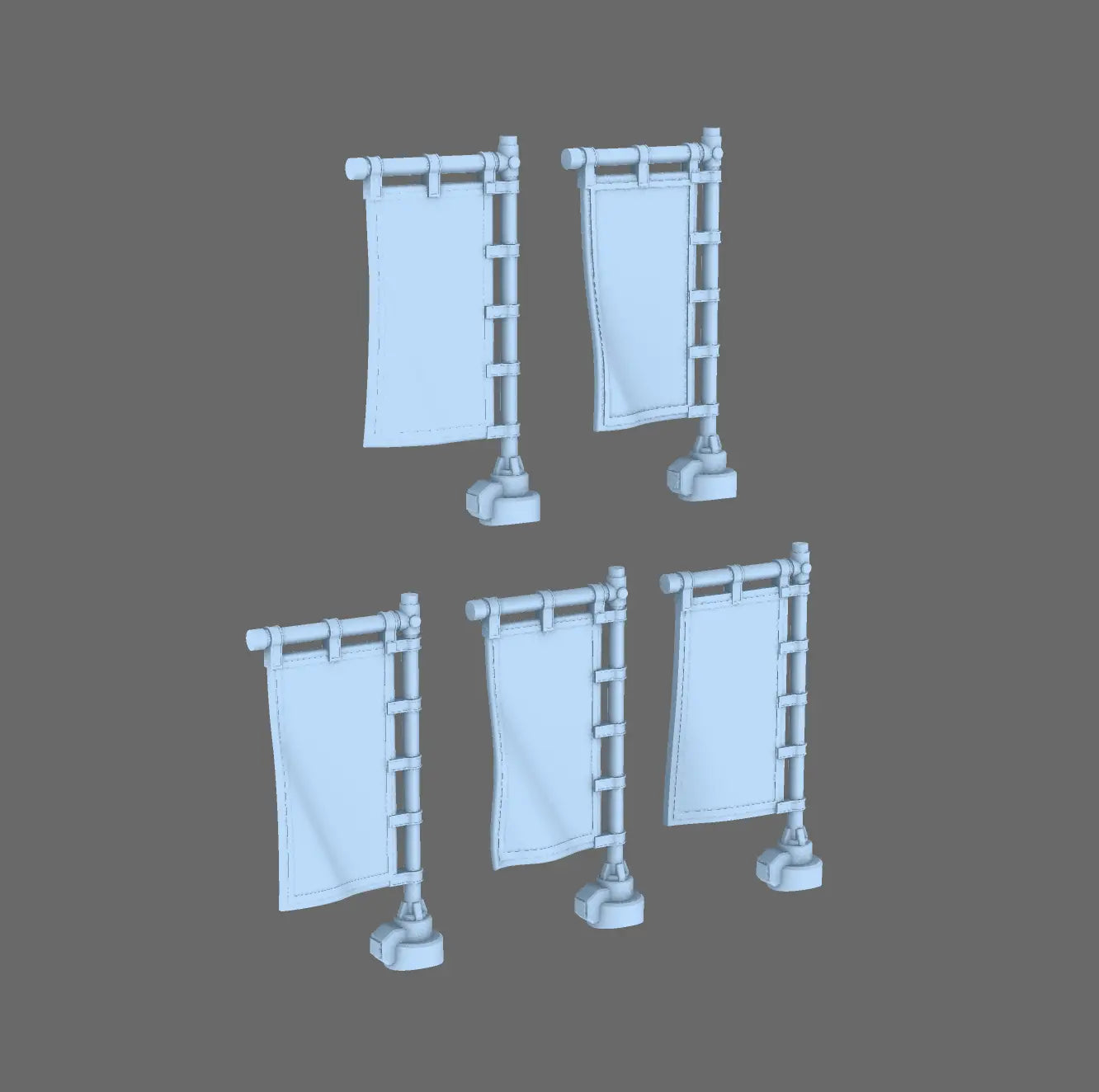 Cyber Samurai Back Banner BW Terrain & Forge