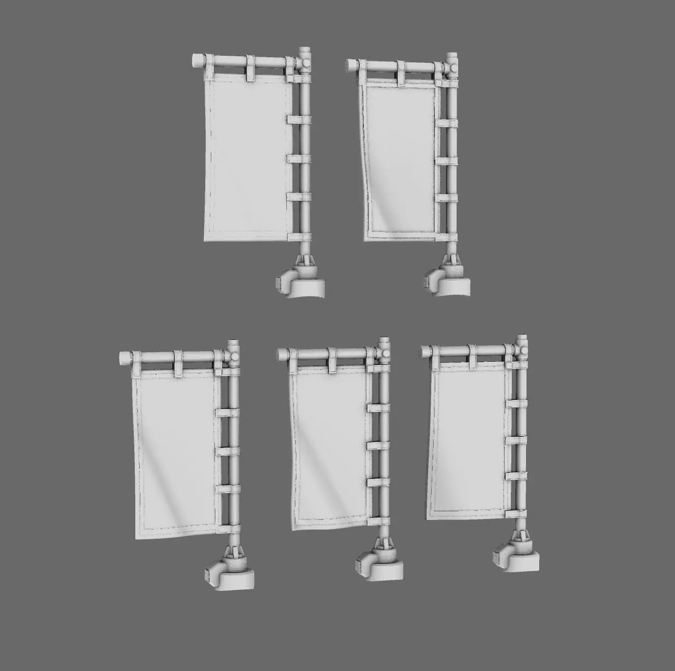 Cyber Samurai Back Banner BW Terrain & Forge