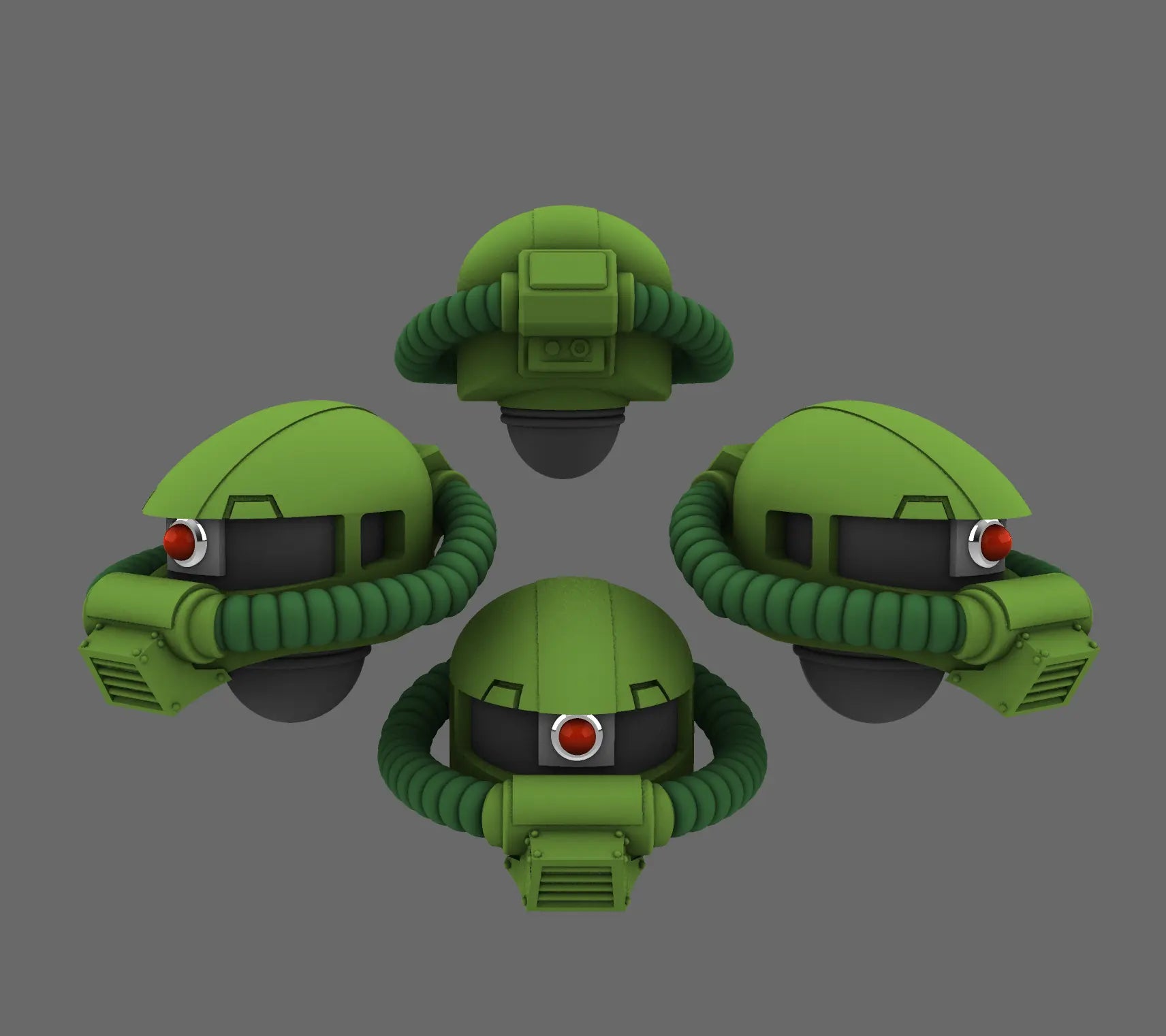 Clan Gunpla V10 Zaku II Helmets BW Terrain & Forge