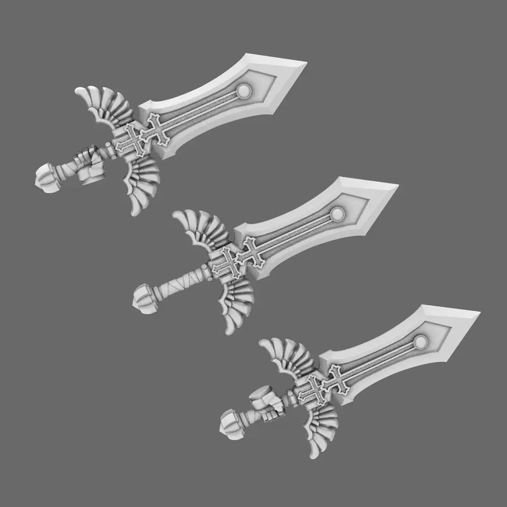 Arthurian Knights Electro Great Sword - Medieval Energy Weapon for 28mm Grim Dark Models - BW Terrain & Forge