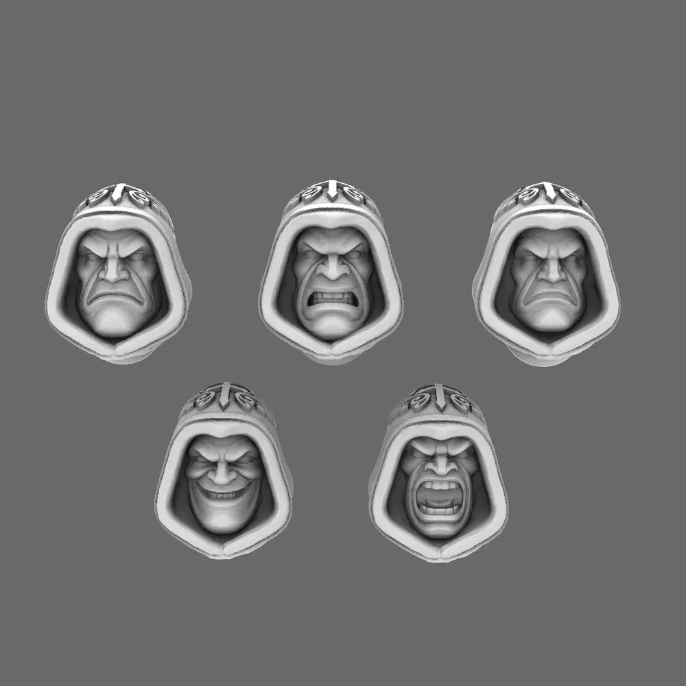 Arthurian Knights V10 Hooded Faithful Heads - BW Terrain & Forge