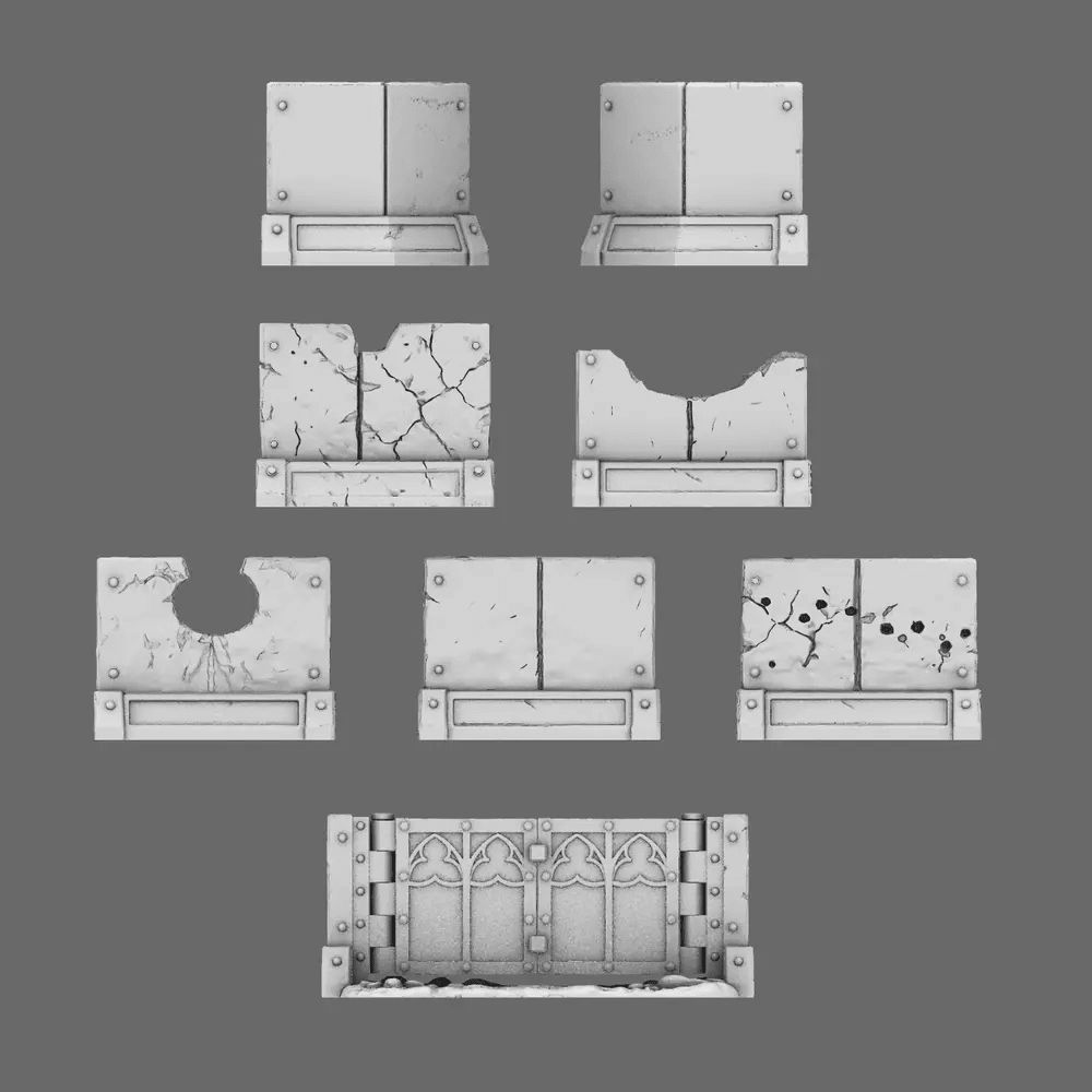 BWTF Scenics Battle Damaged Concrete Barriers - BW Terrain & Forge