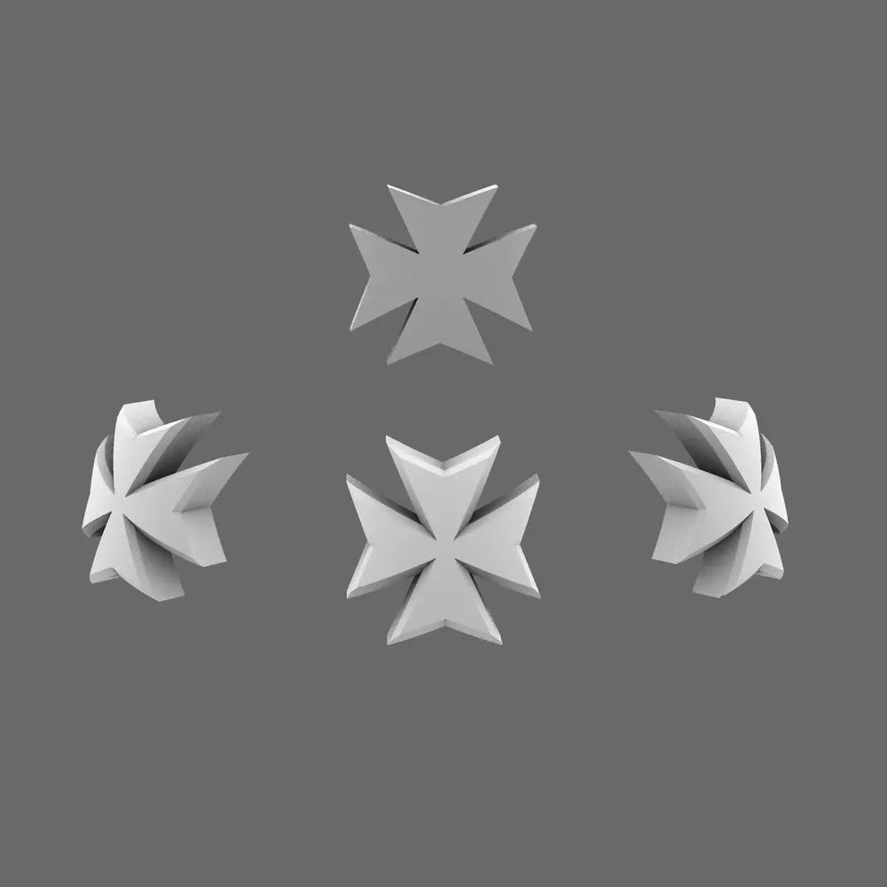 Crusader Knights Maltese Cross Shoulder Symbols x60 - BW Terrain & Forge